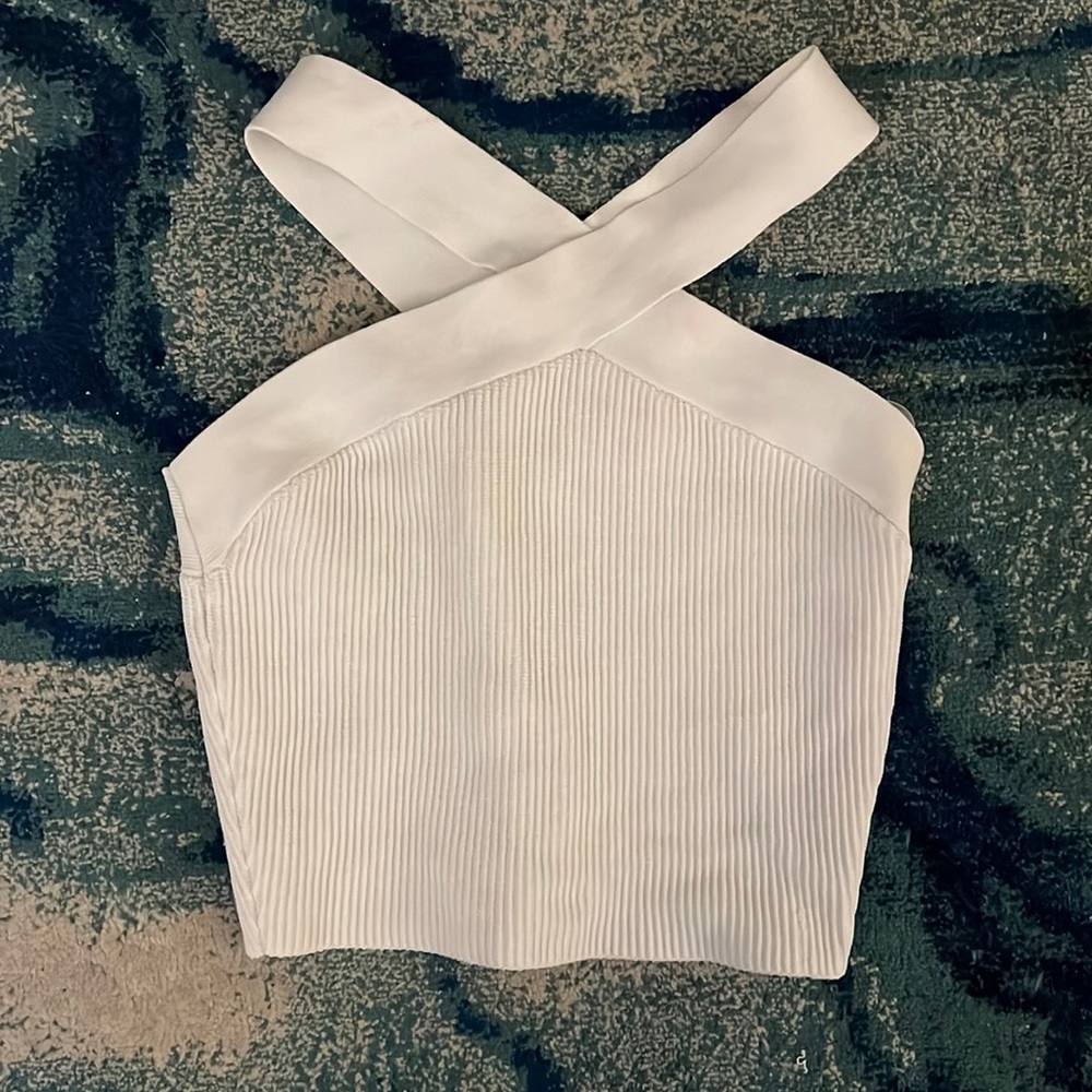 Babaton sculpt knit crop top
